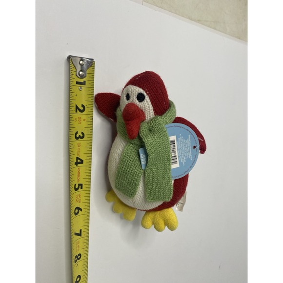 Starbucks Red Penguin Knit Plush 6" 2007 Holiday Christmas Stuffed Winter Animal - Picture 7 of 7
